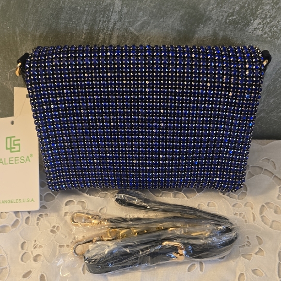 Caleesa Handbags - Blue and Silver Clutch
